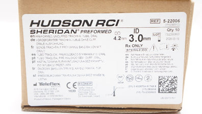 Teleflex 5-22006 Hudson RCI Uncuffed Tracheal Tube 4.2OD x 3.0mm ID - Box of 10